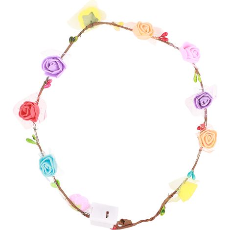 Couronne de fleurs lumineuse LED pour enfants, diadème princesse, bandeau cheveux mariage en mousse fluorescente (1/5)