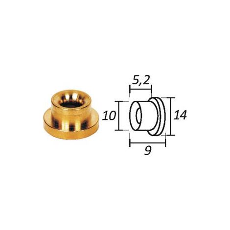 PASSAFILO IN OTTONE PER TESTINE CON SEDE- - ø mm.9, ø esterno mm.14 - 10 pezzi