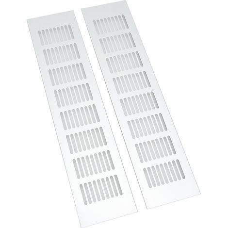 Adecuado para rejillas de ventilación de aleación de aluminio de 2 unidades, aplicable a armarios, zapateros y roperos, dimensiones 80x350 mm.
