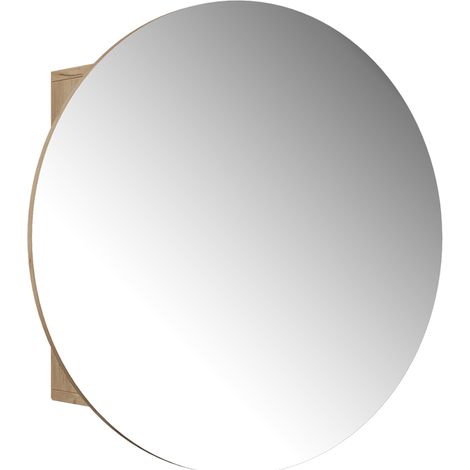 Specchio contenitore bagno Loki, Rovere dorato, 70 x 70 cm con 2 scomparti, Vicco