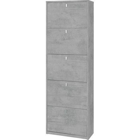 Scarpiera 5 Ante 63x190x29 cm Cemento (1/2)