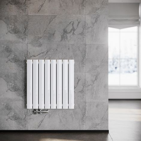SONNI Paneelheizkörper Horizontal Heizkörper Design Flach heizkörper wohnzimmer Badheizkörper Einlagig Heizkoerper Seitenanschluss wohnzimmer mit Heizventil 630 x 616 mm Weiß (1/5)