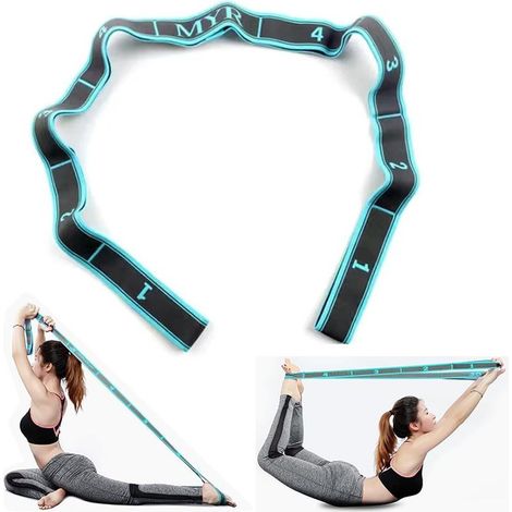 Sangle de yoga à 9 boucles — Bande élastique d'exercice pour fitness, Pilates et étirements (1/5)