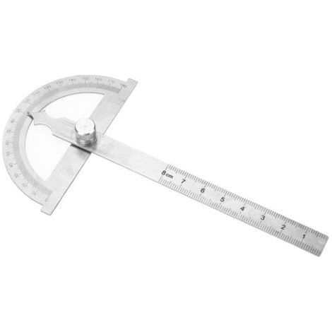 Stainless Steel Protractor Goniometer 0-180 Degree Angle Finder Gauge 15cm Ruler 80x120mm (1/5)