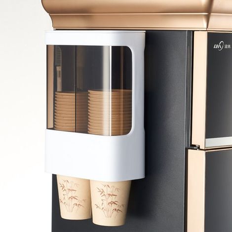 Dispenser a parete per bicchieri di plastica, bicchieri di carta e sacchetti di carta, colore bianco. (1/5)