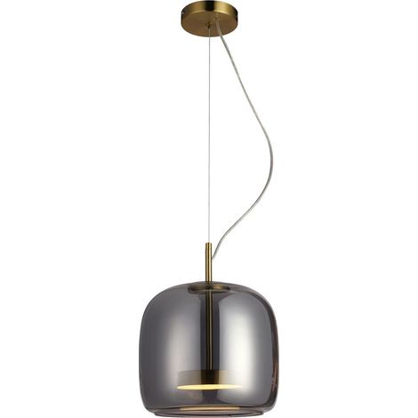 Sospensione oro Caste Italux vetro fumé Ø26 LED 10W