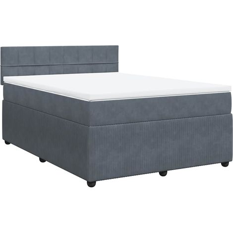 Maison Exclusive - Boxspringbett mit Matratze Dunkelgrau 140x190