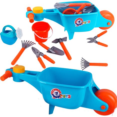 Juego de jardinería para niños: carretilla, cubo, pala, rastrillo y regadera (8485) (1/5)