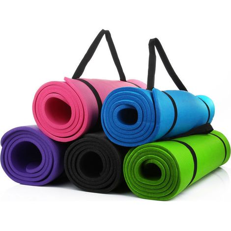 Sangle de Transport Ajustable pour Tapis de Sport, Bande Élastique en Coton pour Grands Tapis Noire (1/2)
