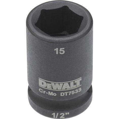 DeWalt Steckschlüssel kurz 15 mm 1/2 schlagfest (1/2)