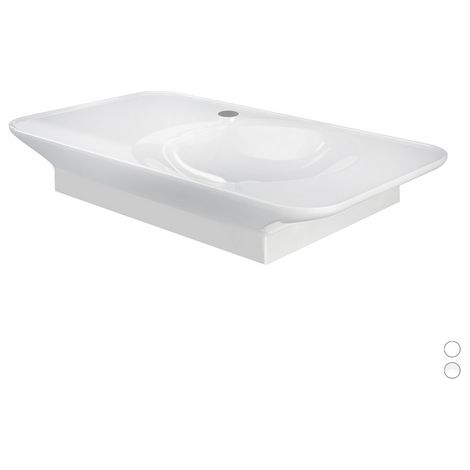 LAVABO SOSPESO VALET DA 92 CM RIPIANO A SX Misura: Bianco Opaco (1/3)