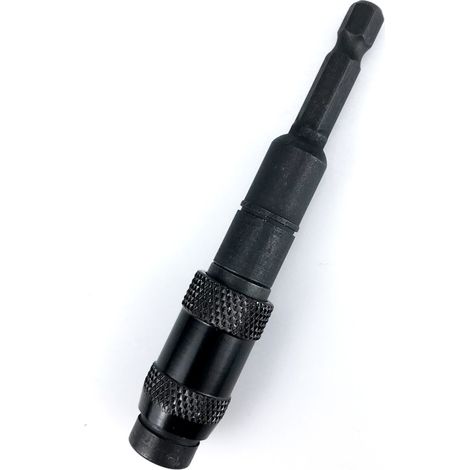 Tout noir Rallonge multi-angles pour tournevis, adaptateur étendu, tournevis électrique magnétique puissant, poignée hexagonale, rallonge à verrouillage rapide. (1/5)