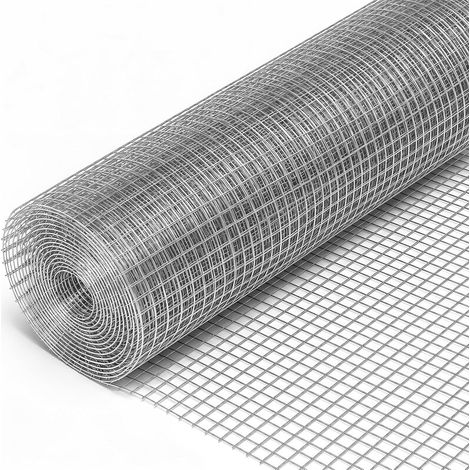 Grillage métallique à mailles fines - 100 cm x 5 m - Pour parterre surélevée - Rouleau de grillage galvanisé - Maille de 6 mm - Treillis métallique comme treillis pour lapin, volière, poulet, lapin (1/5)