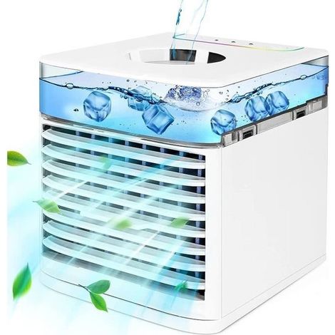 1 Mini climatiseur portable, 4 en 1, ventilateur silencieux, réservoir 500ML, bureau maison