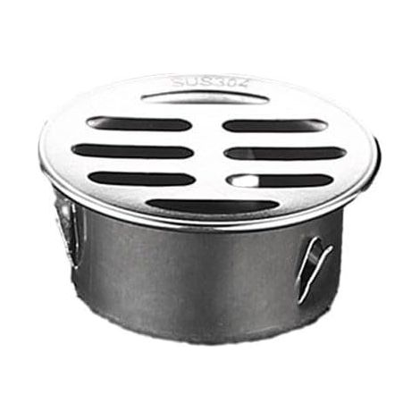Siphon de sol rond en acier inoxydable pour salle de bain avec grand diamètre 50 mm (1/5)