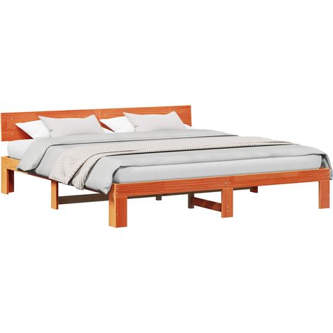 Maison Exclusive - Bettrahmen Wachsbraun 180 x 200 cm Massives Ki