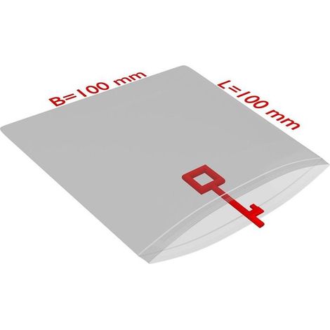 Druckverschlussbeutel Maße 100x100mm Stärke 50µ PE transparent TRANSPAK