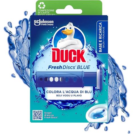 Duck Fresh Discs Blue Gel Igienizzanti WC 1 Applicatore e 6 Dischetti (1/5)