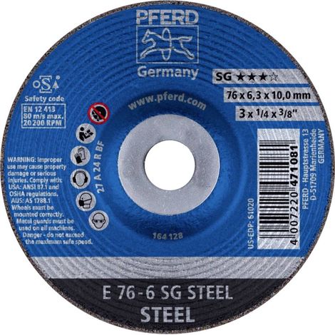 Pferd E 76-6 SG disco per sbavatura acciaio 76 mm