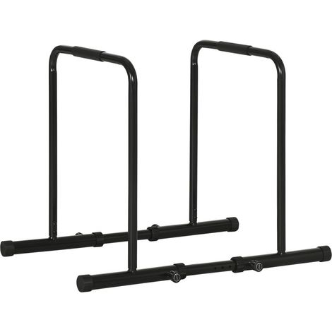 Station de Musculation Barres Parallèles Dips en Acier Hauteur et Longueur Réglables pour Entraînement Maison Noir (1/5)