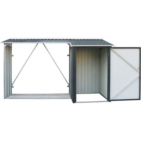 Kaminholzregal mit Abstellraum WoodStore Combo 8' x 3' Duramax, 272x108x160 cm,von Ezooza (1/5)