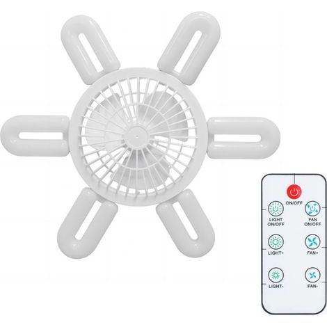 Lampe LED pliable en forme de feuille, culot E27, à vis, style soucoupe volante, compatible avec les ventilateurs de plafond à large plage de tension. (1/5)