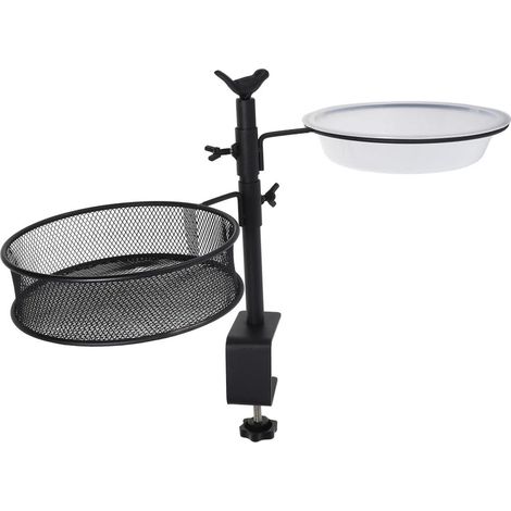 2-Tier Bird Bath Fence Feeder Bracket  Sturdy Support for Outdoor Bird Feeding Set (1/5)