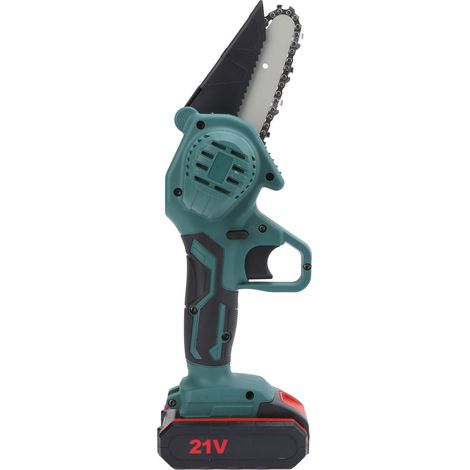 Scie à chaîne électrique mini rechargeable 21V 550W, tronçonneuse portative 10cm pour jardin et élagage, scie à bois manuelle sans fil, outil paysager compact à une main, livrée avec batterie et charg (1/5)