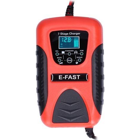 Chargeur automatique de batterie de voiture 12V 7A, 7 étapes, pour tondeuse à gazon, moto, SUV, bateau, prise ue 100-240V (1/5)
