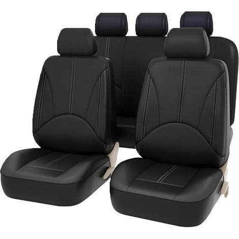 9-Piece Front and Rear Seat Covers, Complete Set of Waterproof Leather Car Seat Covers, Breathable Dustproof Leather Car Seat Covers, Complete Set (1/5)