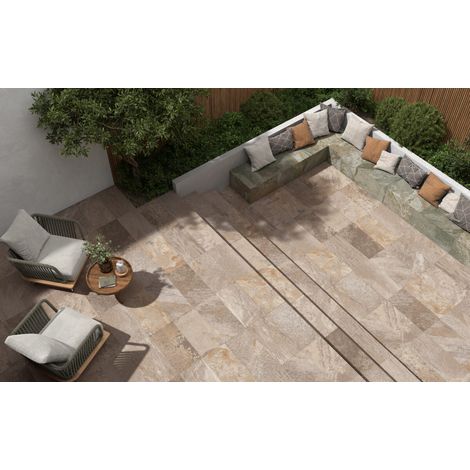 Biarritz – Baldosa porcelánica efecto piedra · interior y exterior - Stone - Palet · 40 cajas (46,12 m²) (1/5)