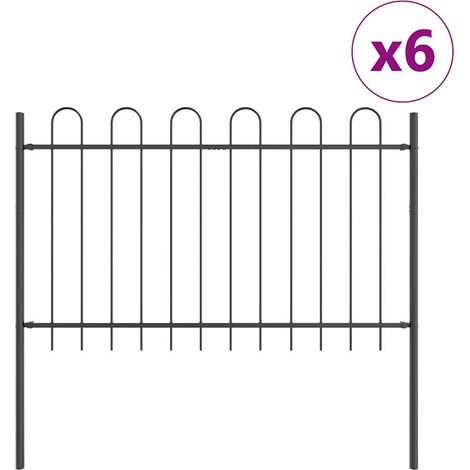 Maison Exclusive - Gartenzaun 6 pcs Grau 10,2 x 0,8 m Pulverbesch