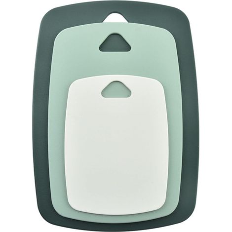 Lot de 3 planches à découper en plastique - Passe au lave-vaisselle - Vert (1/5)