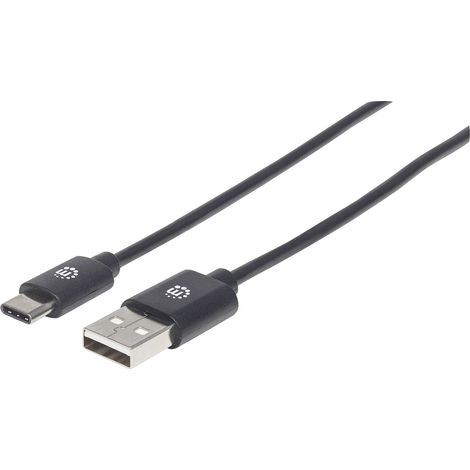 Manhattan USB-Kabel USB 2.0 USB-A Stecker, USB-C® Stecker 0.50 m Schwarz 354912 (1/4)