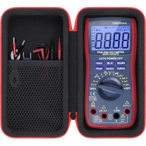 Étui pour Multimètre Numérique Automatique TRMS 6000, Sac de Rangement Protecteur avec Poche pour Accessoires 6000 Counts Multimeters, Étui Seul (1/5)