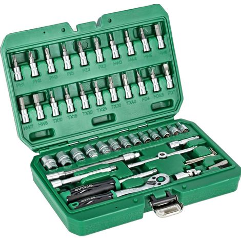 Set di chiavi a bussola Stalco da 1/4”, confezione BMC da 48 pezzi, cricchetto da 90 denti (1/2)