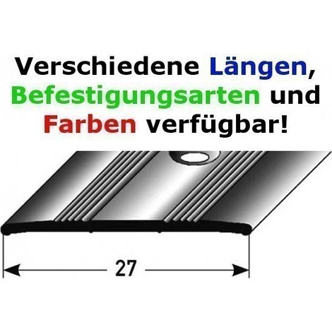 PROVISTON Übergangsprofil 27 x 1.7 x 900 mm Aluminium eloxiert Übergangsschiene Silber Bodenprofil (1/2)