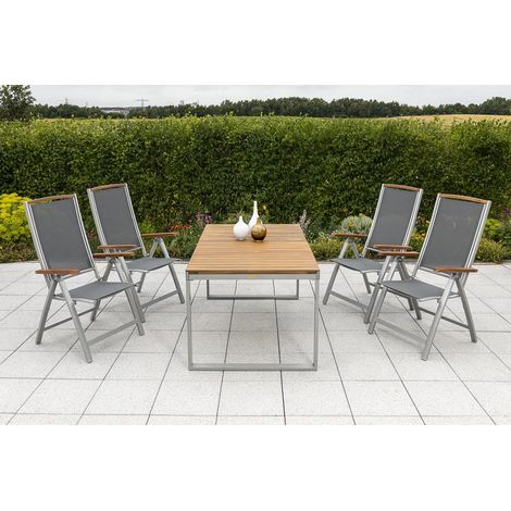 Siena Set 5tlg 4 Sessel Tisch 150(200)x90cm