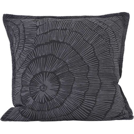 Housse de Coussin en Lin Gris clair et foncé 50 x 50 cm (1/3)