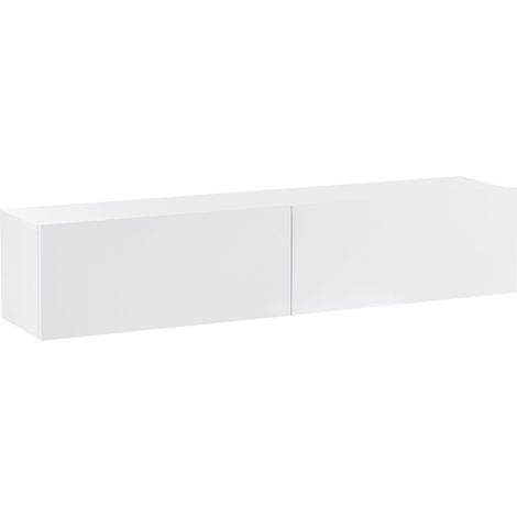 Mueble TV minimalista montado en la pared unidad de almacenaje gabinete de melamina tablero de partículas blanco Gladstone