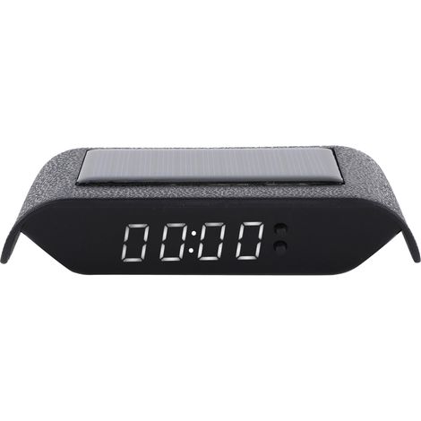 Horloge numérique pour voiture, adaptée aux camions, alimentée à l'énergie solaire, affiche l'heure, la date et la température, écran LCD, sans fil, affichage à lumière blanche. (1/5)