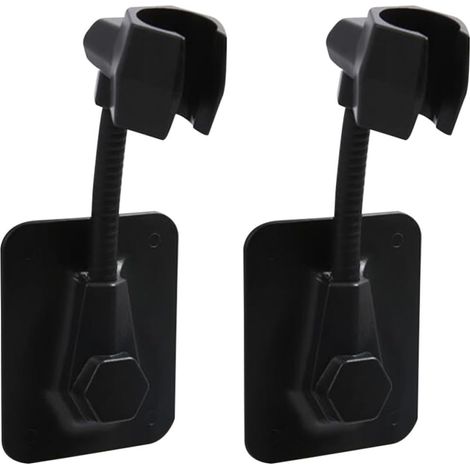 Support de pommeau de douche réglable TEHAUX (lot de 2), en ABS noir, sans perçage, facile à installer et à retirer. Base de douche. (1/5)