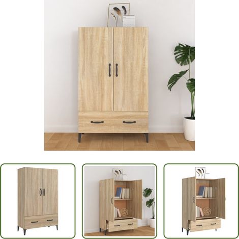 Buffet bois - Buffet haut Chêne sonoma 70x31x115 cm Bois d'ingénierie (1/5)