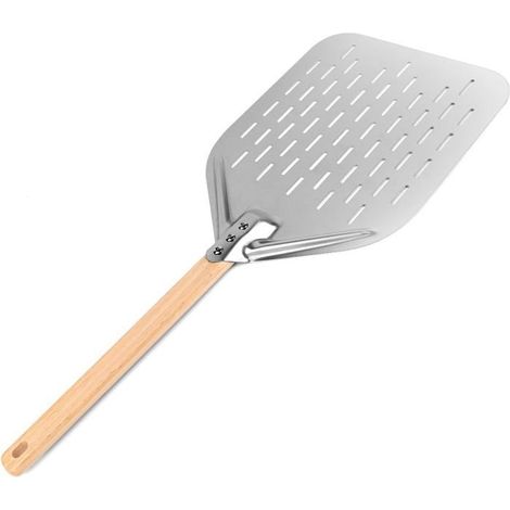 Pelle a Pizza, 12 Pouces 40 x 30cm Pelle a Pizza Perforée Inox, Professionnelle Support de Grande Surface avec Longue Poignée (1/5)