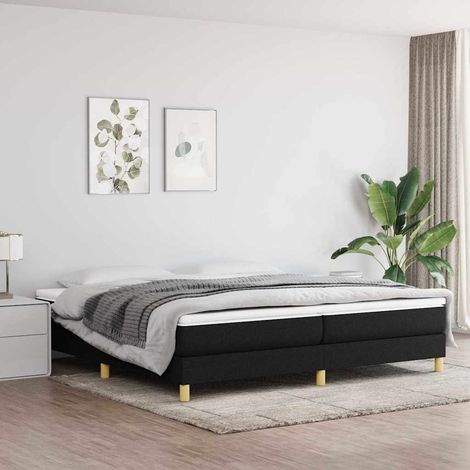 Sommier à ressorts de lit - Sommier pour Adulte et Enfant - Noir 200x200 cm Tissu BV669602 - BonneVie (1/5)
