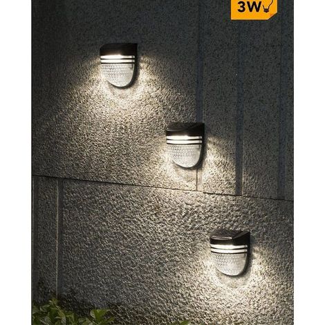 TrAdE Shop Traesio - Faretto Applique Led Giardino Ricaricabile 3 W Con Pannello Solare Ip65 Yh0613 - -Bianco Freddo - (1/2)