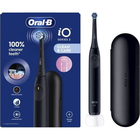 Brosse à dents électrique - Oral-B - iO2 - Noire - 3 modes - Minuterie 2 minutes (1/5)