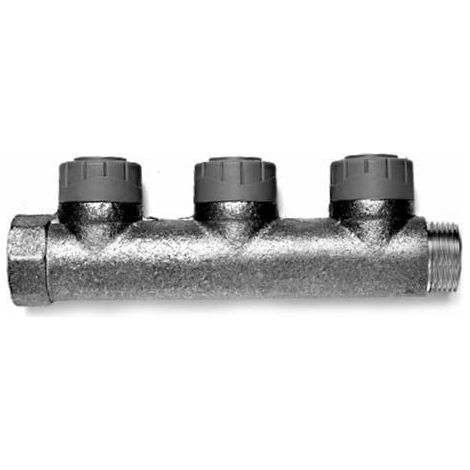 Polypipe PolyPlumb PB47153 15mm x 3/4 Inch 3 Port Brass Single Sided Manifold Unvalved - Single