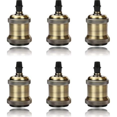 LED-Beleuchtung, 6er-Pack, E27 Vintage-Fassung aus massiver Keramik, Retro-Edison-Schraubfassung, Bronze – Fei Yu (1/5)