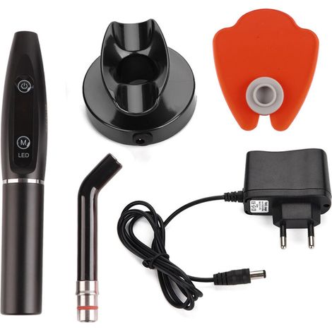 Lampe de polymérisation dentaire LED sans fil rechargeable 240V, prise EU, noir (1/5)